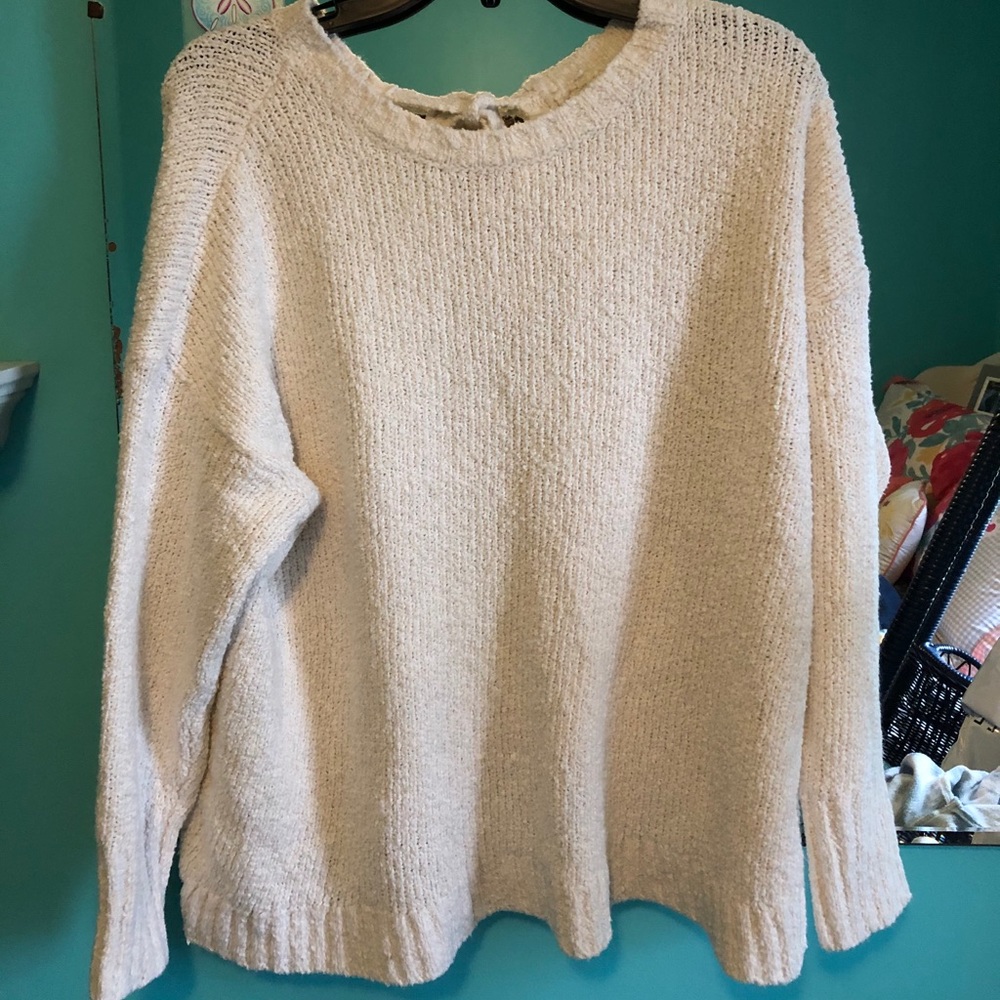 American Eagle backless cream sweater